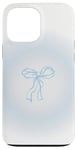 Coque pour iPhone 13 Pro Max Bleu clair Aura Soft Girl Ruban Bow Coquette Esthétique