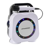 DYNASONIC. Wireless Bluetooth Speaker with LED Lights. Portable Karaoke Machine with two microphones. Original Gift (Dk-201 Black)