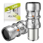 AGLINT BAU15S PY21W LED Ampoule CANBUS Sans Erreur Anti-Hyper Flash 1860 4SMD Ampoules LED de Voiture Clignotants LED Feu 12V Jaune Ambre 2PCS(BAU15S/PY21W)