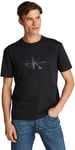 Calvin Klein Shiny MONOLOGO Tee T-Shirt S/S, CK Black, S Homme