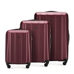 WITTCHEN Travel Suitcase Carry-On Cabin Luggage Hardshell Made of Polycarbonate with 4 Spinner Wheels Combination Lock Telescopic Handle Cruise Line Set of 3 suitcases Burgundy