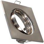 Collerette Downlight Carrée Orientable pour Ampoule GU10/GU5.3 Coupe ø 72mm Nickel