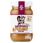 Pip & Nut - Sweet & Salty Crunchy Peanut Butter (6 x 300g) |No Palm Oil, Natural, Vegan, Single Origin Hi-Oleic Peanuts