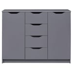 Commode meuble de rangement 2 portes 4 tiroirs  FALONE gris graphite Taille unique