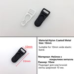 Porte-jarretelles en plastique et métal,8 pièces/lot,porte-jarretelles,clip,extrémités de jarretelles,bonneterie,poignées de bas - Type C-NCM10-White