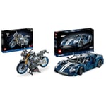 LEGO 42159 Technic Yamaha MT-10 SP Motorbike Model Building Kit, Authentic Motorcycle Replica with 4-Cylinder Engine & 42154 Technic 2022 Ford GT Car Model Kit to Build, 1:12 Scale Supercar