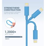 Lightning Cable MFi -sertifioitu - Nikolable iPhone Laturi 3Pack 6ft Lighting USB:lle A Latausjohto Yhteensopiva iPhone 13 12 11 Pro Max XS XR 8 Plus 7 Plus 6s Plus 5S SE iPad Pron ja muiden kanssa, sininen