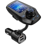 Bluetooth FM Transmitter in-Car Wireless Radio Adapter Kit W 1.8" Color Display