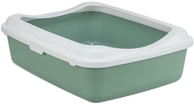 Kattlåda classic litter tray, sage/grön med vit sprättkant