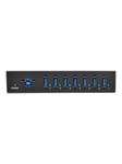 Eaton series 7-Port USB 3.0 Hub SuperSpeed with Dedicated 2A USB Charging iPad Tablet Metal USB hub - 7 ports - Sort