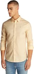 Tommy Jeans Chemise Homme Original Stretch Shirt Slim Fit, Jaune (Custard Cream), XXS