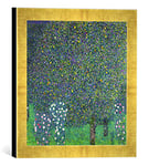 Kunst für Alle 'Encadré Image de Gustav Klimt Roses Under The Trees, c.1905 Impression d'art dans Le Cadre de Main de qualité Photos, 30 x 30 cm, Doré, Raya