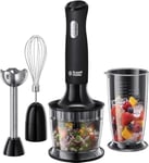 Russell Hobbs Mixeur Plongeant [Multifonction 3en1: Hache, Fouette, Mixe] Noir mat (500ml, pour smoothie, sauces etc, Puissant, Bol mixeur/ doseur sans BPA compatible Lave Vaisselle) 24702-56