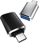 Adaptateur USB C vers USB A 3.0 Accessoires de Prise (Paquet de 2) Prise OTG Type-c Prise Thunderbolt Prise Mini USB Compatible pour Samsung Tab S6 Lite S21 S22 Ultra Macbook Air pour iPad Pro.[G1737]