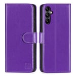 32nd Book Wallet PU Leather Case Cover for Samsung Galaxy A24 (2023), Flip Case With RFID Blocking Card Slots, Magnetic Closure and Built In Stand - Purple