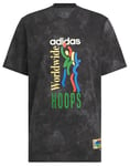 adidas Men's Worldwide Hoops All Over Print Graphic TEE, Grey six/Black, L