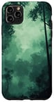 Coque pour iPhone 11 Pro Max Vert camouflage forêt nuit noir nature