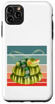 Coque pour iPhone 11 Pro Max Serpent vert dormant paisible serpents granuleux animaux