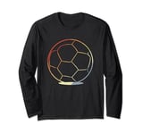 Oldschool Soccer Ball Line Art Football Pitch Long Sleeve T-Shirt