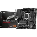 MSI Pro B650M-A WiFi Carte Mère, Micro-ATX - pour Processeurs AMD Ryzen 9000, 8000 et 7000, AM5 - DDR5 Memory Boost 6400+MHz/OC, 2 x PCIe 4.0 x16, 2 x M.2 Gen4, Wi-FI 6E