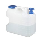 Relaxdays Jerrycan jerricane bidon d’Eau réservoir 20 L Robinet Bouchon sans BPA Camping Voiture Festival, Blanc/Transparent