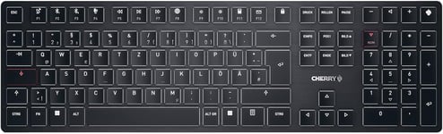 KW X ULP, Clavier mécanique haut de gamme ultra-plat, layout allemand (QWERTZ), clavier multi-appareils sans fil, jusqu`à 4 appareils, rechargeable, noir