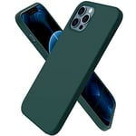 ORNARTO Coque pour iPhone 12 Case 6,1" et iPhone 12 Pro Case,Fine en Caoutchouc Liquid Silicone Cover Protection Bumper Anti-Choc Housse Étui 6,1 Pouces Olive Verte