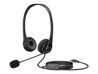 HP G2 - Micro-casque - sur-oreille - filaire - USB - noir ombré - pour HP 245 G9, 256 G8, 25X G9, 34, 470 G9; EliteBook 1040 G9, 65X G9; ProBook 44X G9, 45X G9