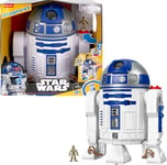 Fisher-Price – Imaginext Figurine de 44,5 cm Star Wars R2-D2 avec Effets sonores Lumineux et clé de Personnage en métal C-3PO, pour Enfants à partir de 3 Ans, HXG52