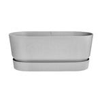 Elho - Jardinière Greenville Terrasse 60 x 26 x 24,4 cm avec roulettes - Gris béton