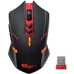 Souris Gamer Sans Fil 2.4Ghz - Marque - Modèle - Boutons Silencieux - 5 DPI Réglables - Rétroéclairage