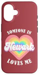 Coque pour iPhone 16 Quelqu'un à Newark m'aime City Heart