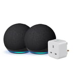 Echo Dot (5th generation) | Charcoal, 2-pack + Sengled Smart Plug, Works with Alexa - Smart Home Starter Kit