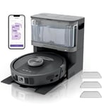 Shark PowerDetect 2-en-1 Robot Aspirateur Lavage, Autovidage Autoremplissage 30 Jours NeverTouch avec Navigation 3D et LiDAR, Contournement Obstacles NeverStuck, Wi-FI/App/Alexa, Noir RV2800YEEU