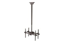 StarTech.com Dual TV Ceiling Mount, Back-to-Back Heavy Duty Hanging Dual Screen Mount with Adjustable Telescopic 3.5' to 5' Pole, Tilt/Swivel/Rotate, VESA Bracket for 32”-75" Displays - Ceiling TV Bracket (FPCEILBTB) beslag - for fladt panel - sort