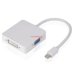 3 in 1 Mini DisplayPort DP To VGA /HDMI/ DVI Adapter Converter Cable 1080P GT