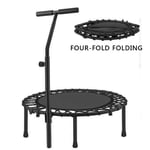 LZZJ 40in Foldable Mini Fitness Trampoline Rebounder Exercise Workout Indoor Outdoor Exercise Fitness Trampoline Jumping Trainer Bed (Color : Black)