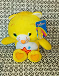 Peluche ours Bisounours jaune blanc étoiles Care Bears 2013 