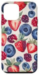 Coque pour iPhone 12 mini Coque Téléphone Motif Fruits – Fraises & Myrtilles