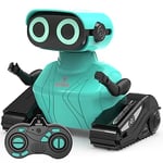 GILOBABY Robot Telecommandé Enfant, Jouet Robot Enfant avec Télécommande 2,4 GHz, Yeux LED, Mouvements de Danse, Tête et Bras Flexibles, Cadeau Anniversaire pour Garçons Filles Plus de 3 Ans (Bleu)