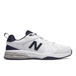 New Balance Men's Wide Fit (2E) Leather Sneakers (624) in White/Navy Size 7-19