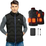 Kintiwe Veste Chauffante Femme Homme, Gilet Chauffant Homme avec Batterie Incluse, Hiver Lavable Chauds Gilet Chauffé avec 5 Zones de Chauffage