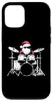 Coque pour iPhone 12/12 Pro Ensemble de batterie Père Noël – Batteur vintage pour amoureux de Noël