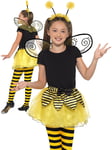 Bumble Bee Set Kids Tutu Wings & Headband Yellow Black Childs Fancy Dress Kit