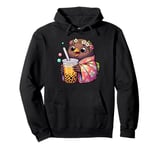 Kiwi Bird Drinking Bubble Tea Japanese Kimono Pullover Hoodie