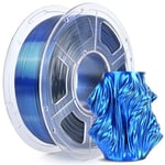 SUNLU Silk PLA Plus Filament d'imprimante 3D, filament PLA+ brillant bicolore 1.75 mm, 360° dévoile des couleurs variées, précision dimensionnelle +/- 0.02mm, bobine de 1kg (2.2lb), Soie Noir Bleu