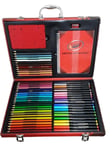 Crayola Kids Art Carry Case Colouring Pencils Markers 60+ Pieces Drawing Set Kit