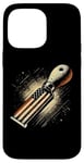 Coque pour iPhone 14 Pro Max Tour de tournage du bois drapeau américain USA