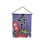 lachineuse - Tapisserie Murale Plat Japonais Sushi - Panneau Mural pour Restaurant, Cuisine - Décoration Japonaise à Suspendre - 42 x 33 cm - Tableau Mur - Coloris Bleu - Idée Cadeau Japon Asie