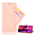 Leather Case for Nokia 8.3 5G Phone Cover Wallet Flip Iron Buckle Closure with Multi-card Slot Business Card Holder and Bracket Function, Suitable for Nokia 8.3 5G Matte Protective Cover(Pink)